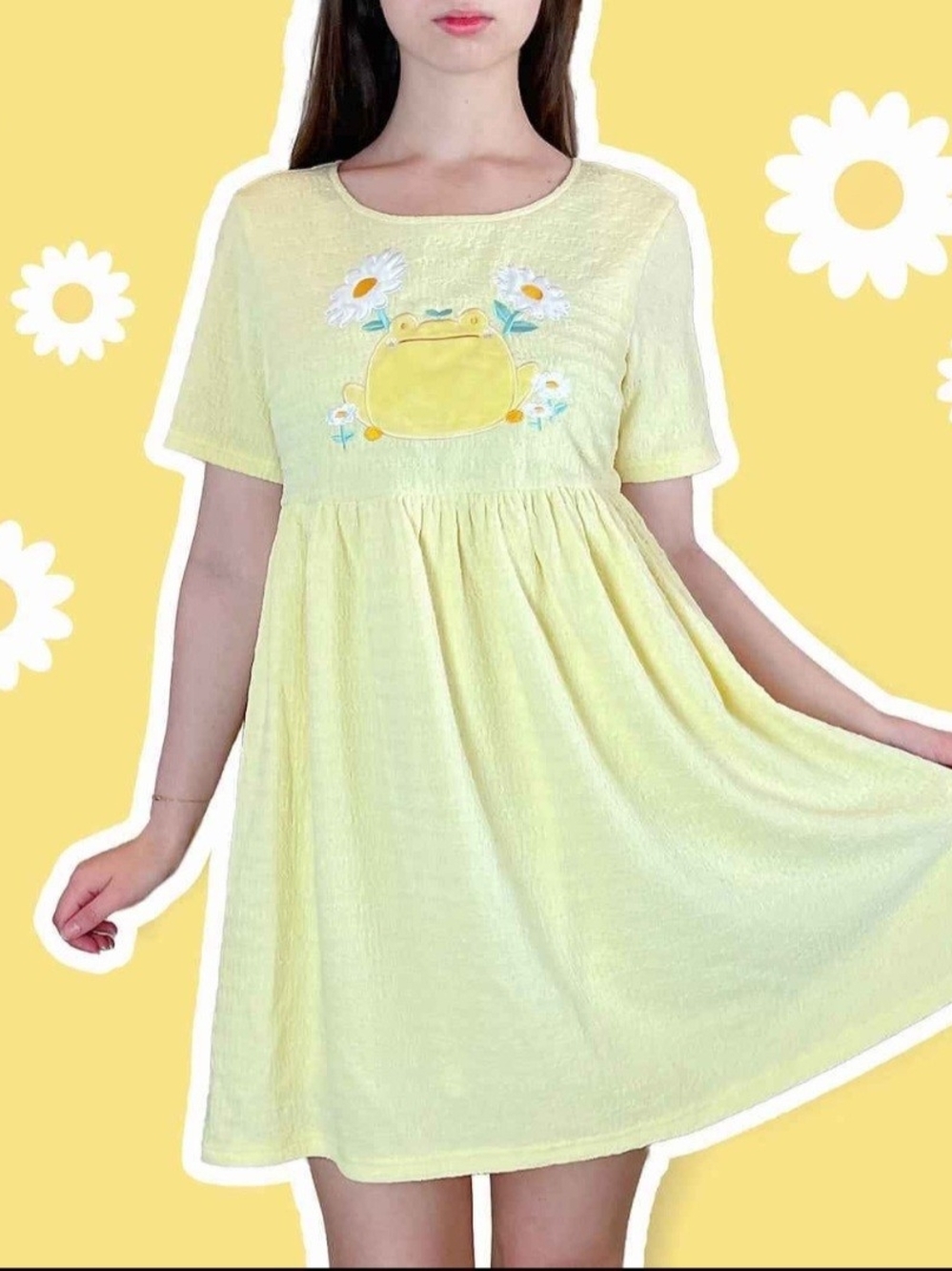 Pastel Yellow Frog Dress